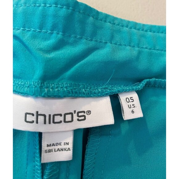 Chicos Womens Turquoise Relaxed Fit Pants Size 6 - Picture 3 of 10